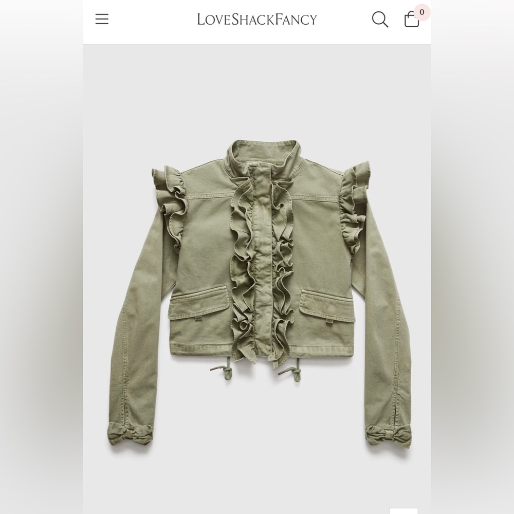 Gap X LoveShackFancy Ruffle Crop Utility Jacket